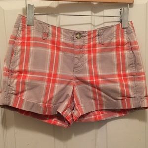 OLD NAVY Perfect 3 1/2 inch shorts Orange Plaid 2